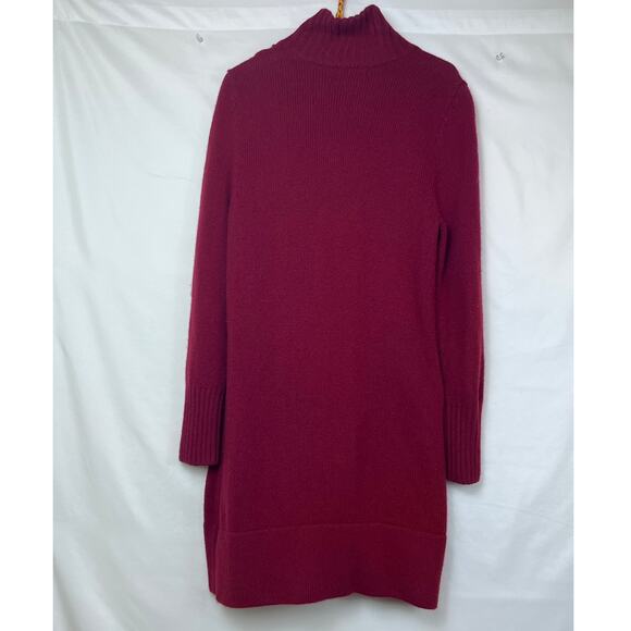 Lands' End Women's Med Red Lamb's Wool Blend Button Front Long Cardigan - Picture 6 of 9